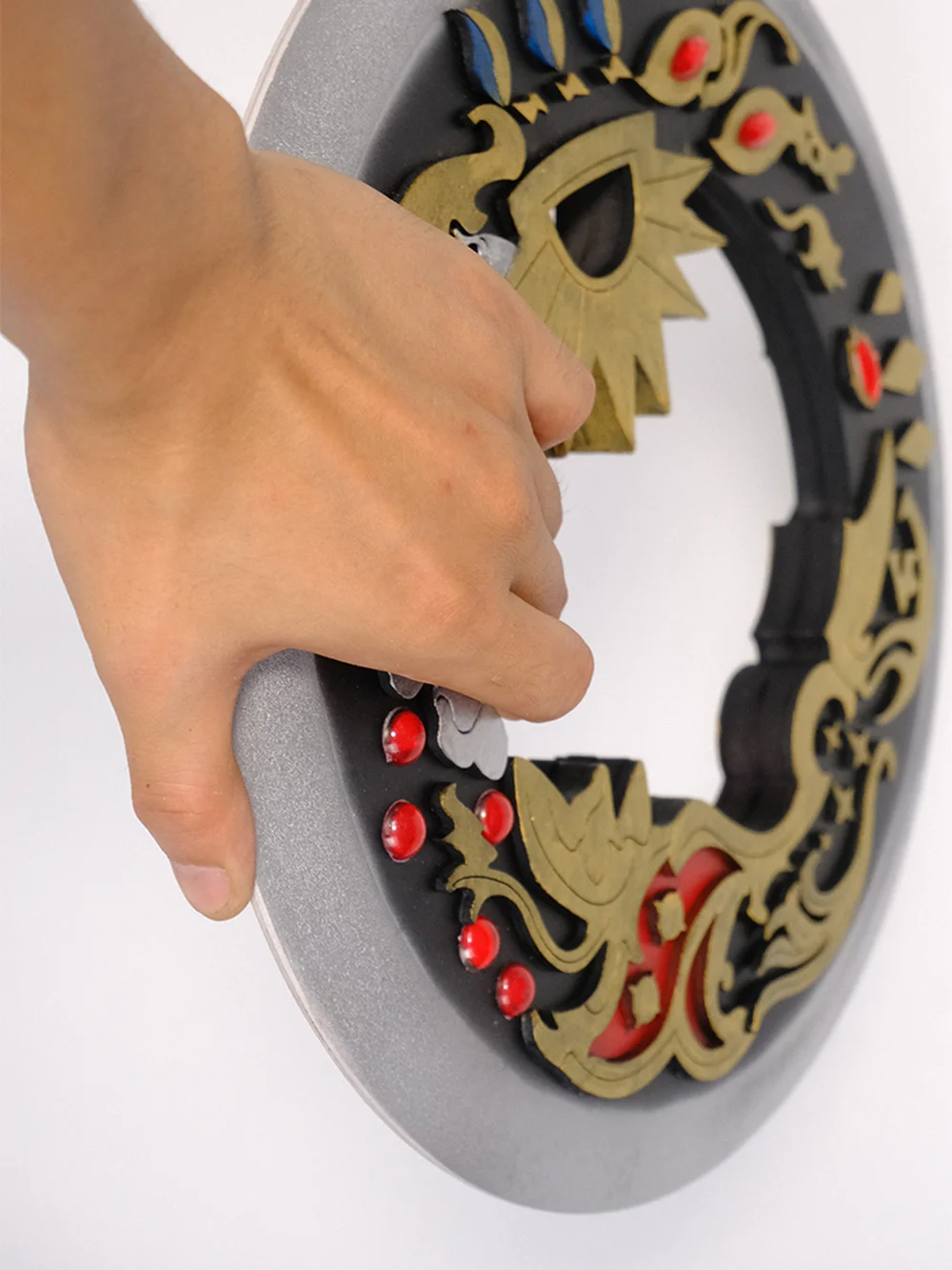 Файнал Фэнтези XIV FF14 Танцор Черное Небесное Колесо Кольцевого клинка Двойные реквизиты для косплея на Хэллоуин Партии Маскарад Аниме-шоу.