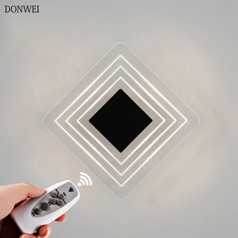 

6W LED Wall Lamp Dimmable Remote Control Modern Bedroom Living Room Indoor Lighting Stairs Corridor Decoration Wall Light