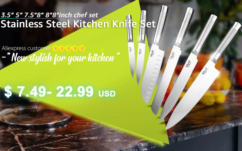 Кухонный нож шеф-повара для нарезки хлеба Santoku, нож для очистки овощей, ножи из нержавеющей стали, 8, 7, 5, 3,5 дюймов, Высокоуглеродистый 5Cr15, инструмент для приготовления пищи