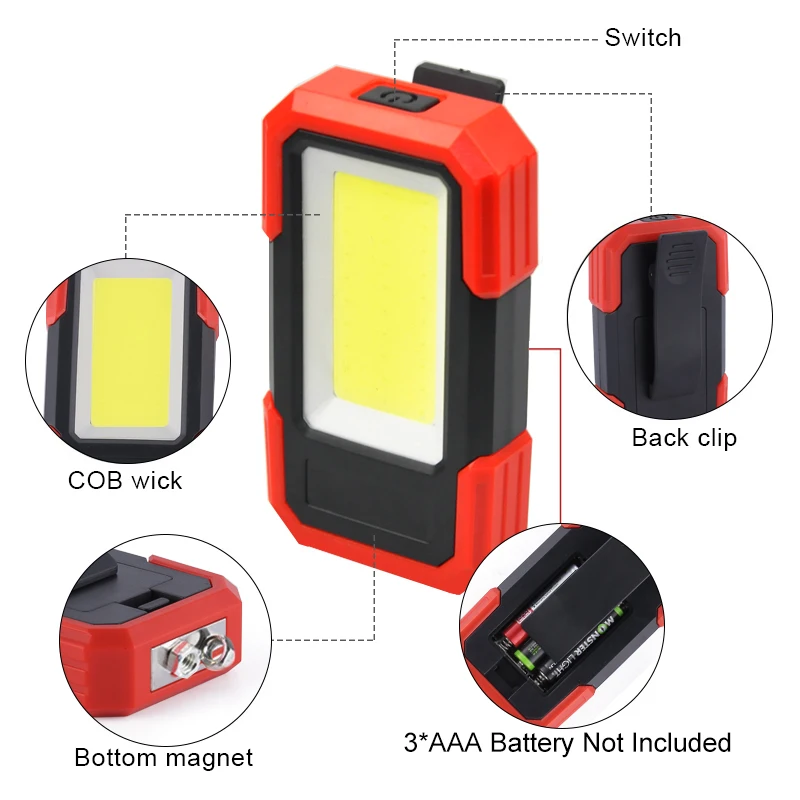 Светодиодсветильник Лампа рабочего освещения с магнитным основанием и зажимом