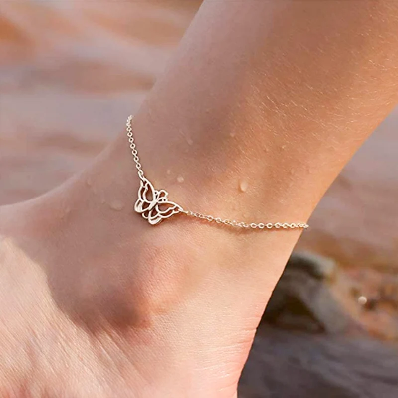 

Butterfly Female Anklets Barefoot Crochet Sandals Foot Jewelry Leg New Anklets On Foot Ankle Bracelets For Women Leg Chain