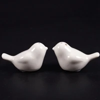 1 set of love birds ceramic salt and pepper shakers personalised wedding favors white