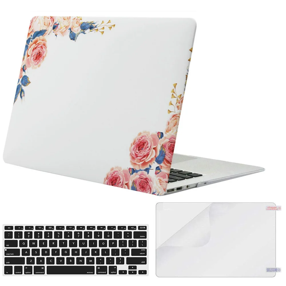 White Peony Case MOSISO ноутбука в виде ракушки чехол для Macbook Pro 13 A1706 A2159 A1708 A1502 Матовый Прозрачный чехол для телефона чехол Mac Air 13 дюймов A1932 A1466 - Цвет: White Peony Case