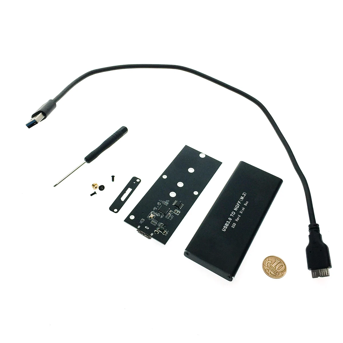 Внешний корпуc для M.2/NGFF/ SSD key B+M USB3.0|Адаптеры SSD| |