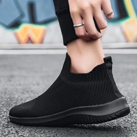 men sneakers mesh shoes summer breathable flying weaving running shoes tourist flats casual sports sock shoes mens gym shoes