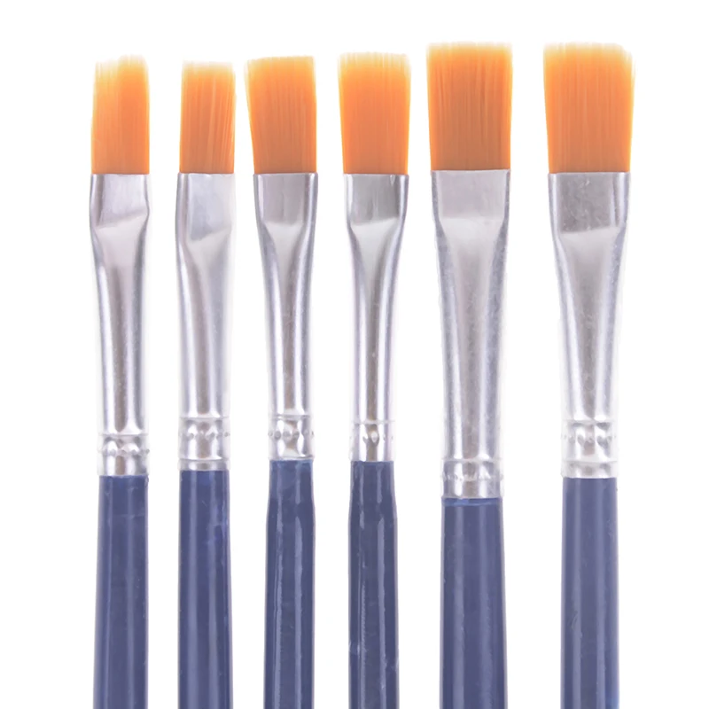 

Hot sale 6Pcs/Set Watercolor Gouache Paint Brushes Different Shape Round Pointed Tip Nylon Hair Painting Brush Set Art Supplies