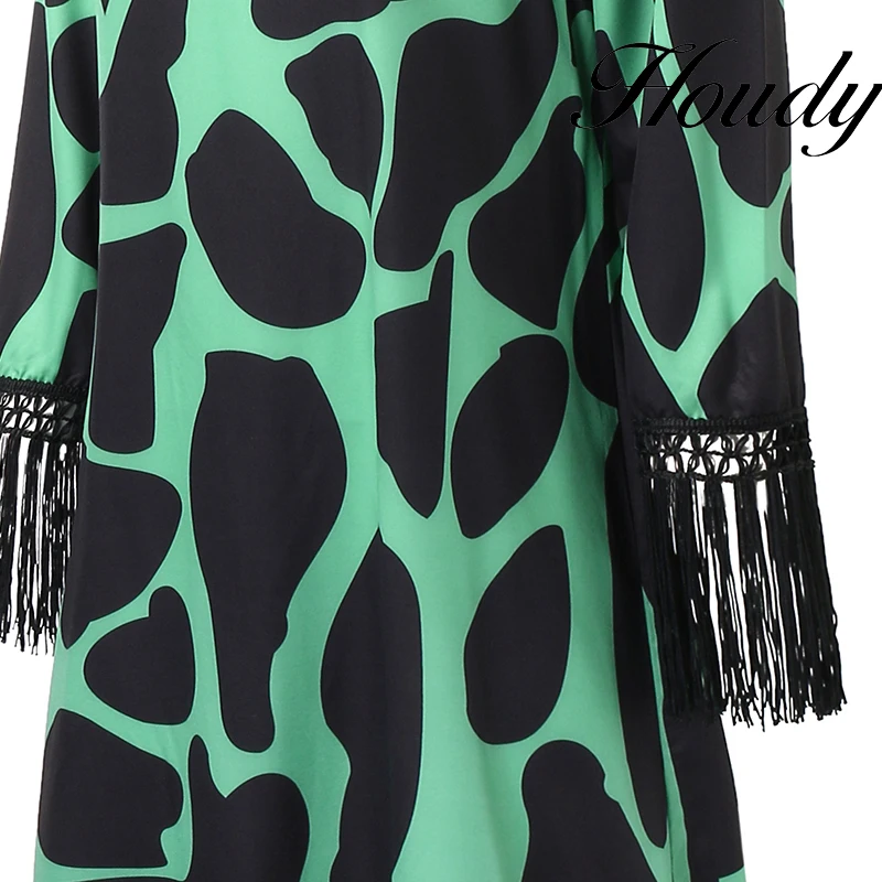 Женское платье с принтом в мусульманском стиле декорированная контрастностью