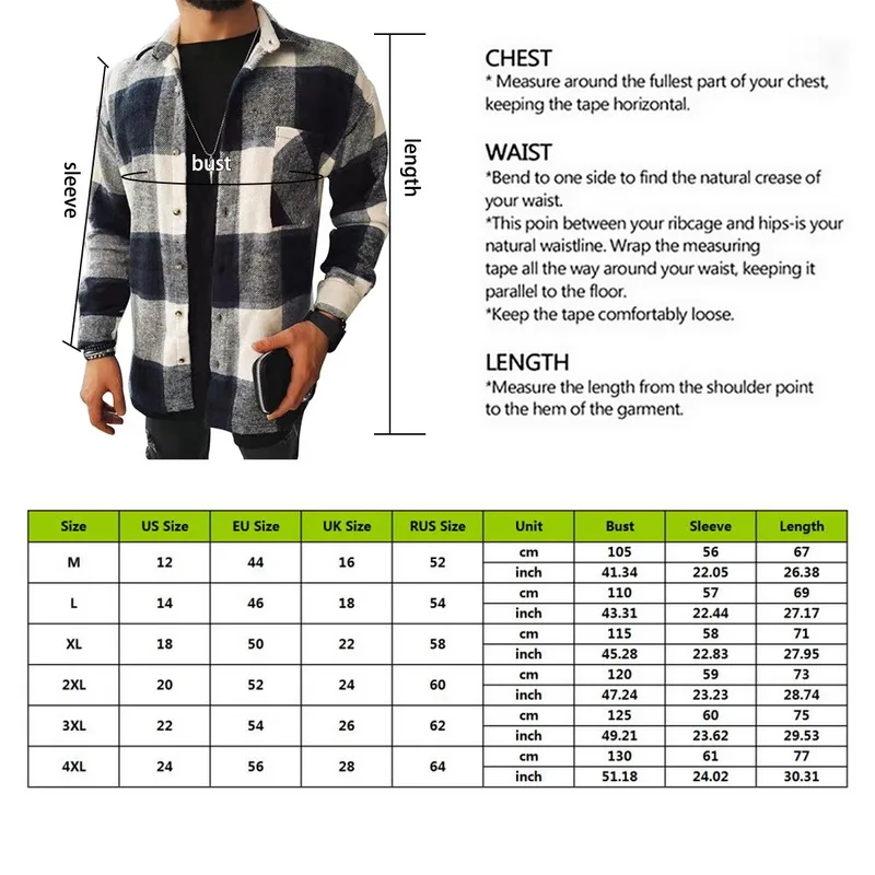 

Laamei Men's Clothing New Spring Plaid Shirts Loose Mens Casual Long Sleeve Basic Korean Trend Blouse For Male Single Pocket