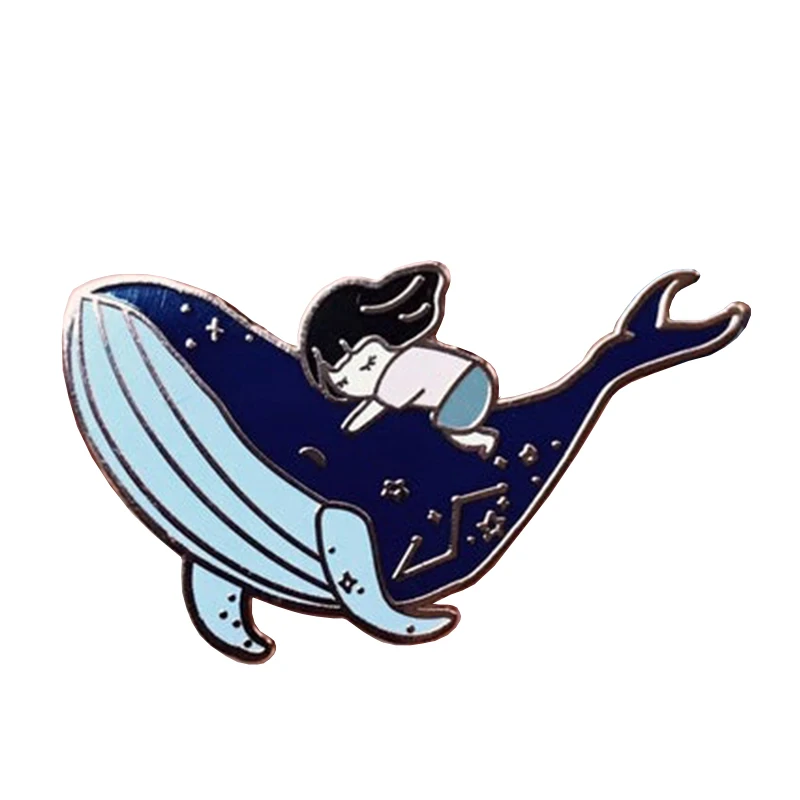 Девочка Спящая на задней части акулы | Украшения и аксессуары