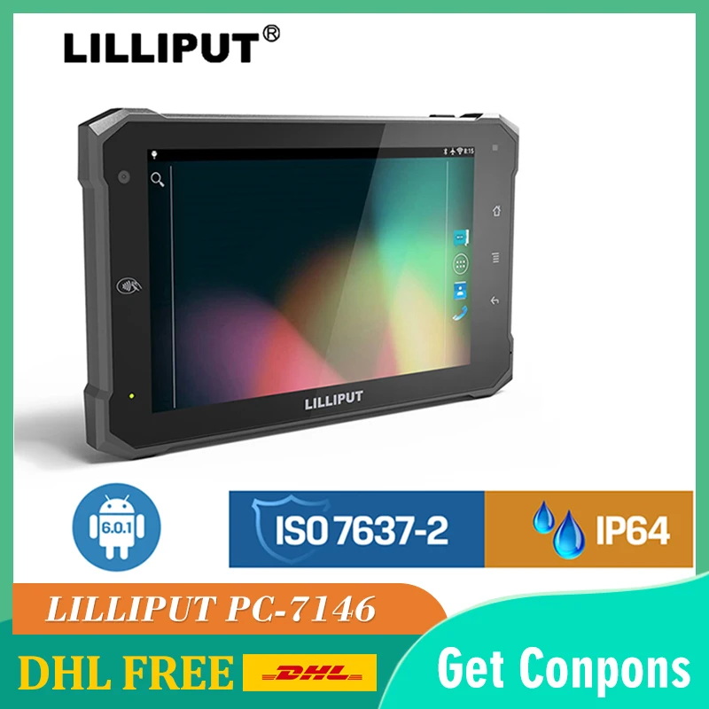 LILLIPUT PC 7146 IPS 7 &quotIn cab Android Robuuste планшетный ПК IP64 Водонепроницаемый четырехъядерный