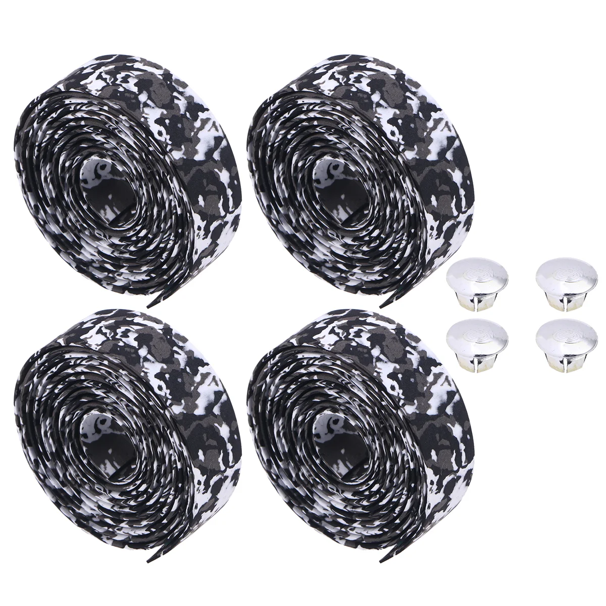 

2 Pairs PU Leather Handlebar Bandage Disruptive Pattern Swathing Band (Camouflage White and Grey 200x3cm)