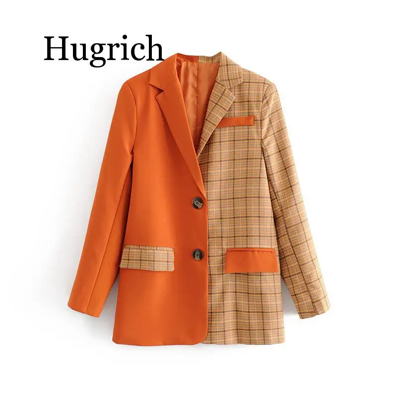 Женский клетчатый блейзер в клетку элегантная офисная верхняя одежда стиле