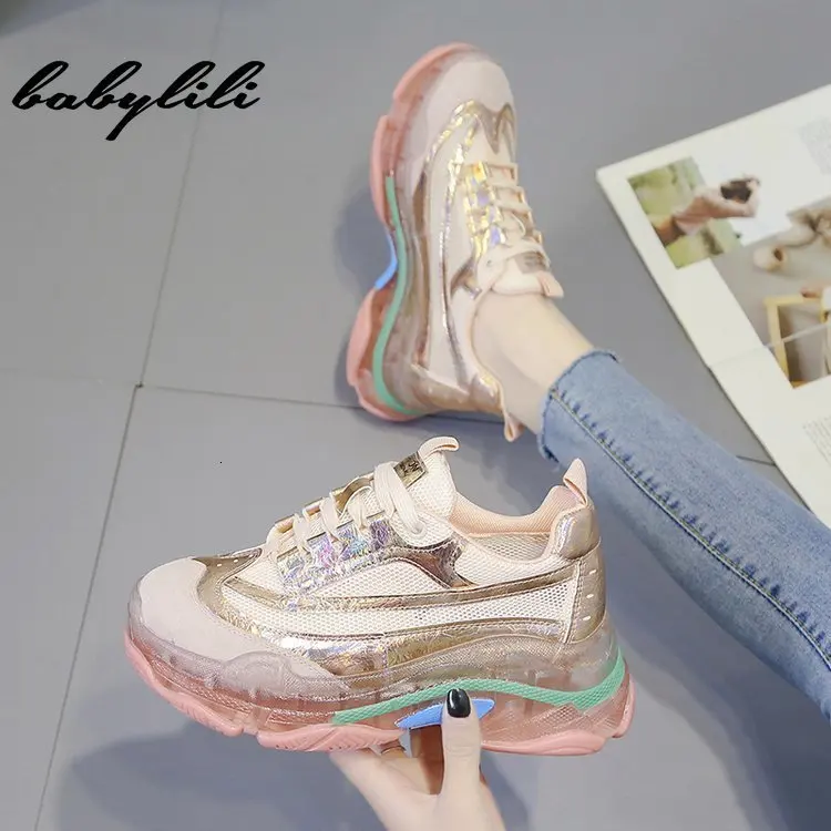 Женские массивные кроссовки вулканизированные женские модные кружевная корзина