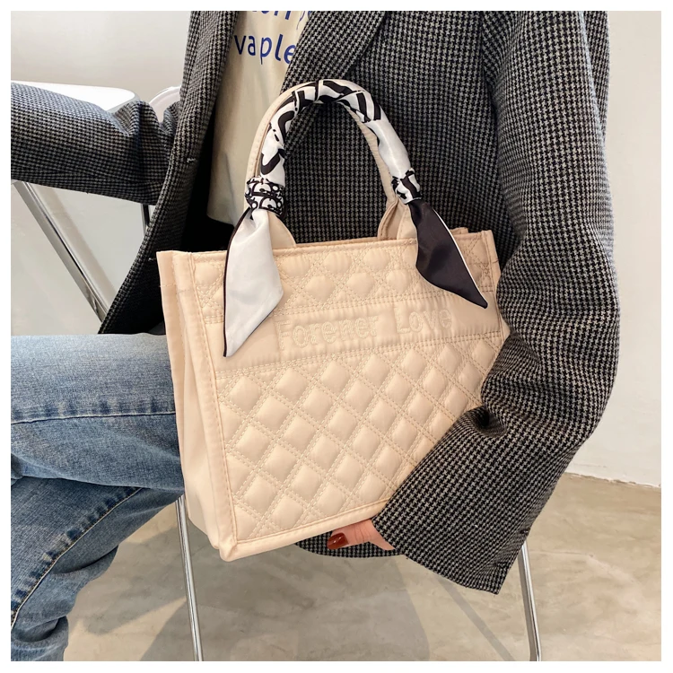 Брендовая дизайнерская стеганая женская сумка в клетку ретро-шарф через плечо