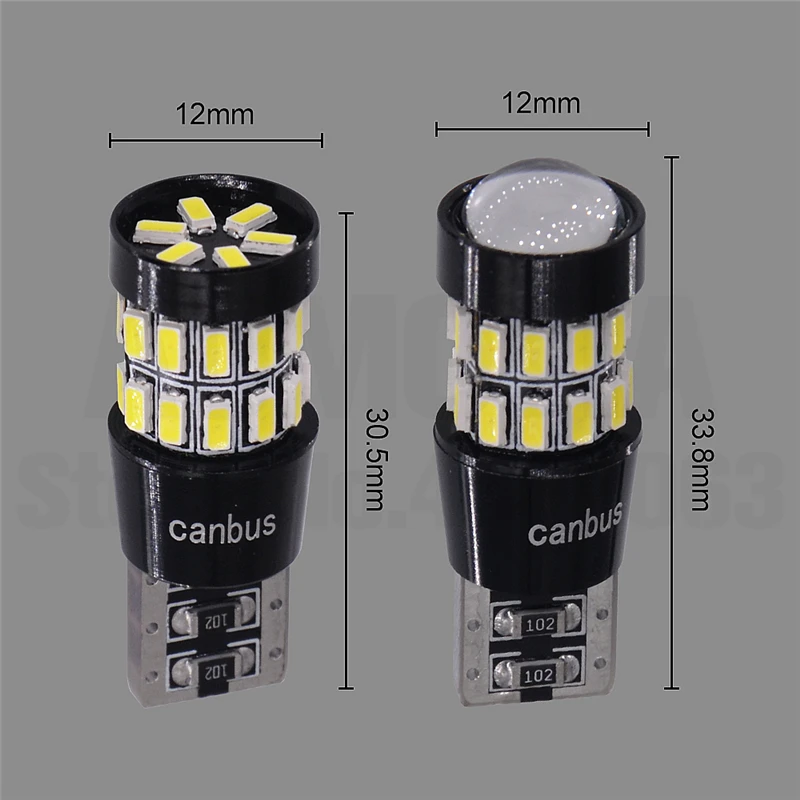 2 шт. T10 W5W светодиодный 3014 30 SMD линзы светодиодный лампочки CANBUS 194 168 белый светильник для салона Купол номерного знака светильник Светодиодные лампы 12V