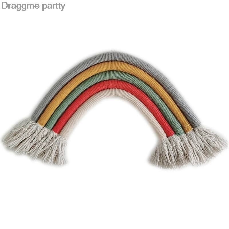 

Macrame Rainbow Wall Hanging Decorative Colored for Boho Home Decor Rainbow Wall Hanging for Nursery and Home Decor