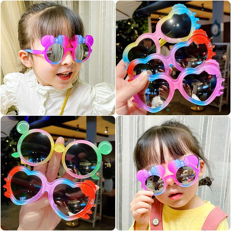 

Солнцезащитные очки для маленьких мальчиков и девочек, круглые цветные очки со звездами, UV400, для улицы, для детей, для летнего пляжа, праздни...