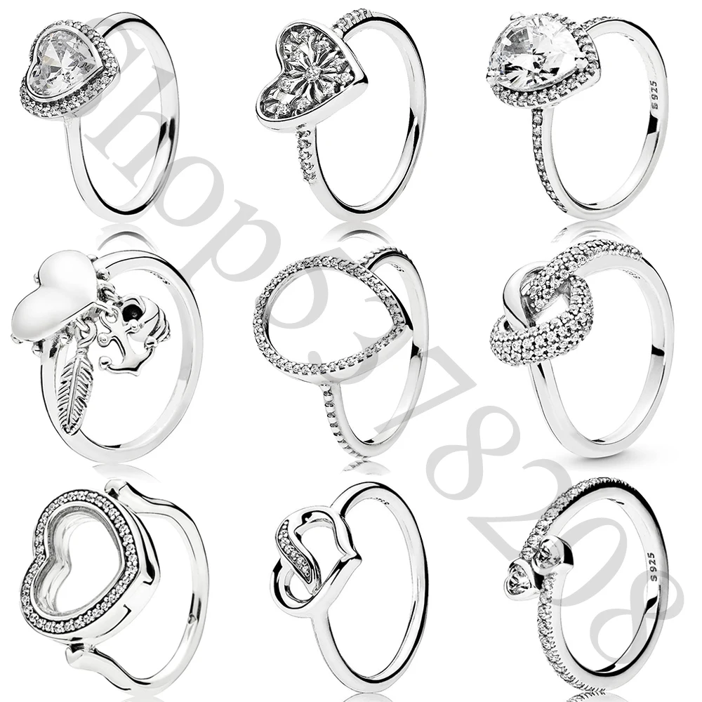 Подлинное 925 пробы Серебряное Оригинальное Узловое Сверкающее Сердце Медальон