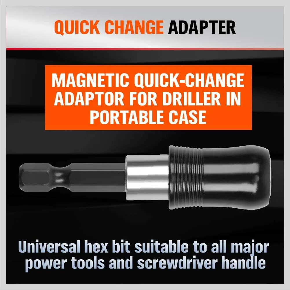 

Quick Release Adaptor Drill Bit Hand Tool Head Metric S2 Steel Screwdriver Set
