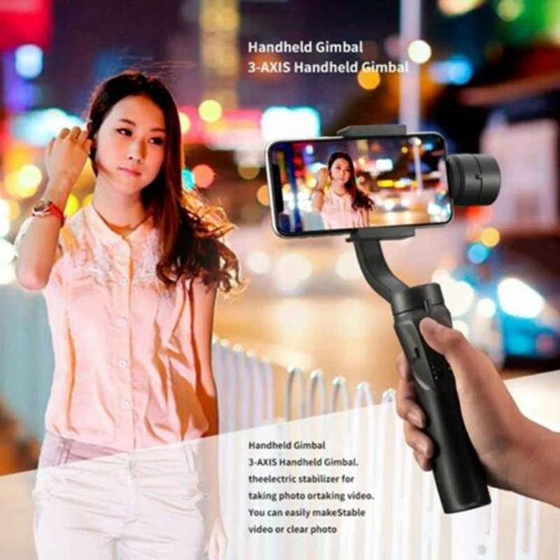 Phone Stabilizing Holder 3 Axis Handhold Gimbal Stabilizer Handle for iPhone Samsung Huawei | Электроника