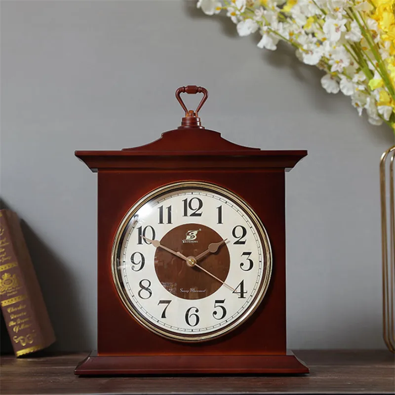 Simple Table Clock Living Room Creative European Retro Pendulum Office Desktop Vintage Ornaments Home Decor | Дом и сад