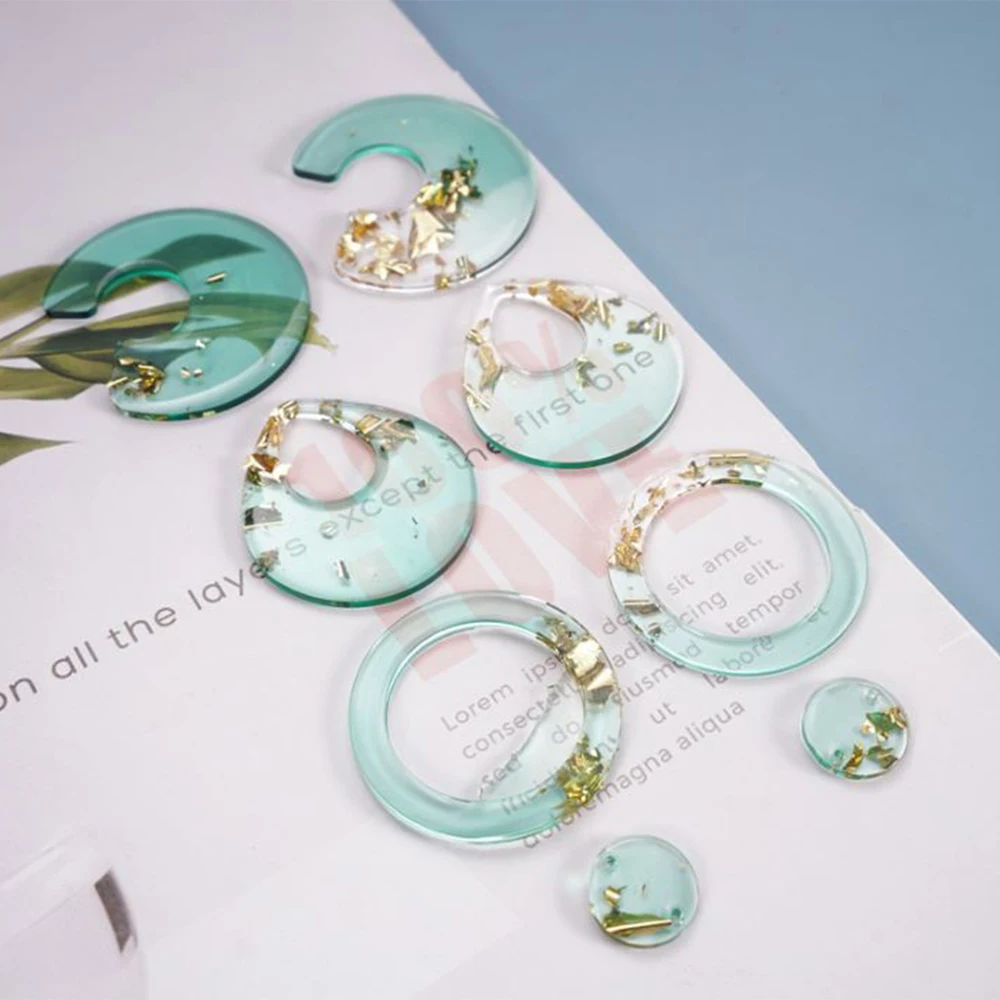 

DIY Crystal Epoxy Mold Pendant Earrings Handmade Jewelry Pendant Earrings Irregular Silicone Mold