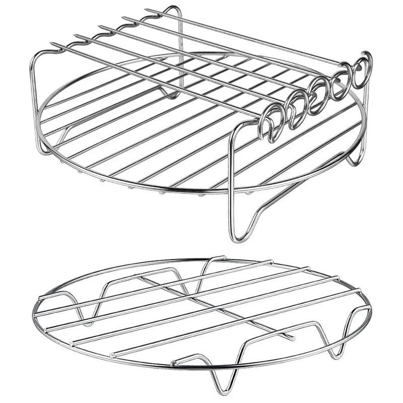 

Air Fryer Accessories-Air Fryer Rack Set of 2, Multi-Purpose Double Layer Rack with Skewer, Compatible with XL Power Retail