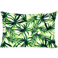 tropical plants art cover throw pillow case rectangle cushion for sofahomecar decor zipper custom pillowcase 45x35cm