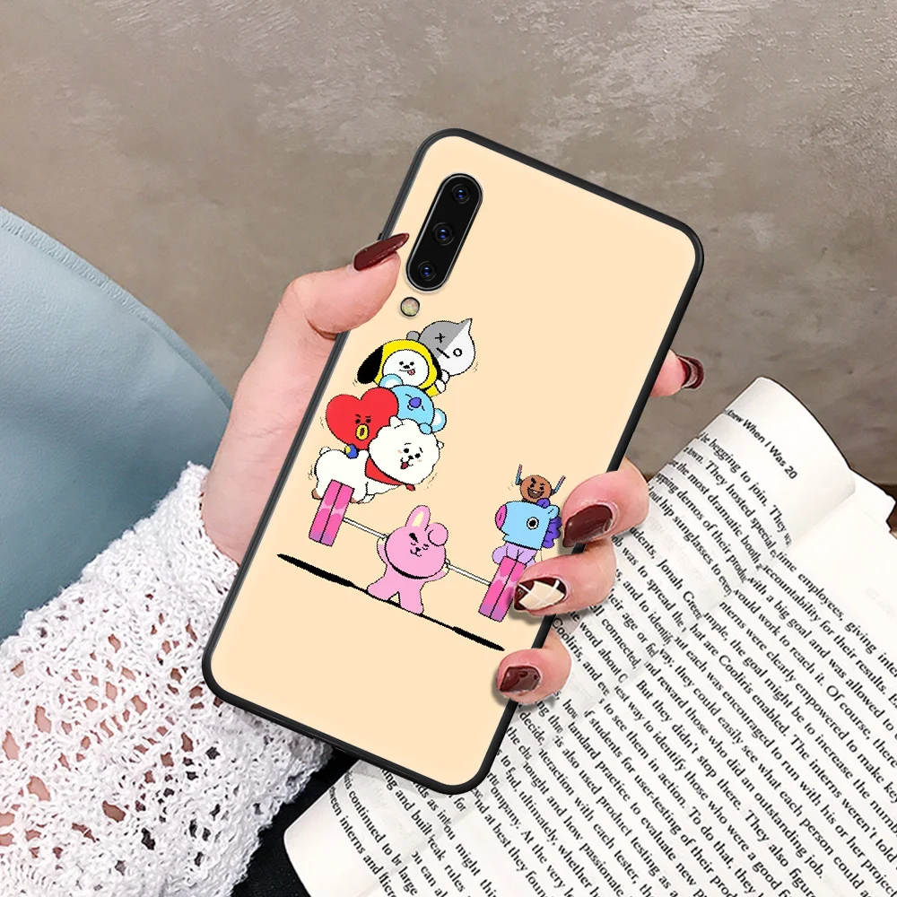 

cute BT21 Phone Case For Samsung Galaxy A 5 7 8 10 20 20E 21S 30 30S 40 50 51 70 71 black Etui 3D Cell Soft Waterproof Tpu