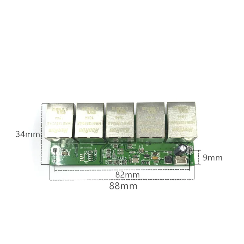 Неуправляемый 5 портов 10/100 м промышленный Ethernet коммутатор модуль PCBA плата OEM