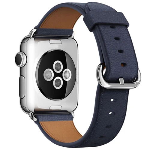Ремешок для наручных часов Apple watch, ремешок 42 мм, 38 мм, версия тонкие кожаные correa, браслет, ремешок на запястье для наручных часов Iwatch серии 5/4/3/2/1 - Цвет ремешка: 10-Midnight blue