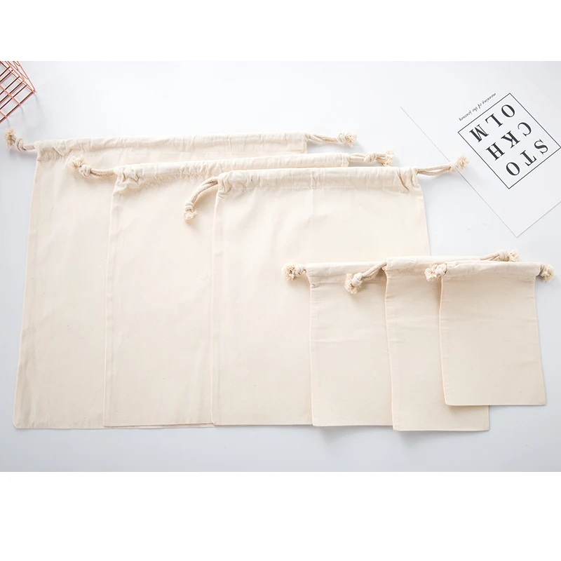Пакет Drawstring многоразовые хозяйственные сумки холщовые сумки многоразовые хлопковые пакеты продуктовые хозяйственные сумки
