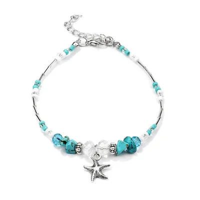 

Female Bohemian Starfish Anklet Gravel Rope Wave Shell Beach Multilayer Anklet Jewelry Accessories