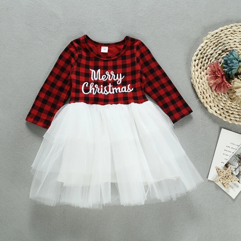 Платье для маленьких девочек платье с длинными рукавами принтом рождественских