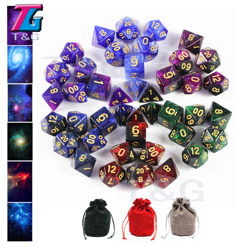 Нежный Galaxy Dice 6 комплектов 7 штук ролевые настольные игры портативный человек