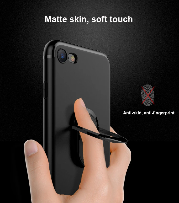 Для iPhone 6 6s 7 Plus чехол для телефона Магнитный Автомобильный держатель Подставка задняя чехол для iPhone 8 X с стенд для колец на палец чехол