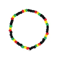 40x glass seed beads bracelet rasta reggae punk hiphop elastic stretch bracelets fashion jewelry
