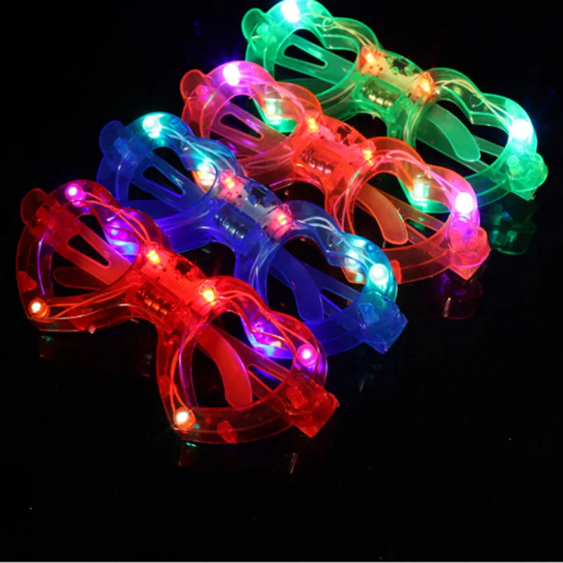 

2022 800pcs Heart Blinking LED Eye Glasses Light Up Flashing Glasses Glow Party Supplies