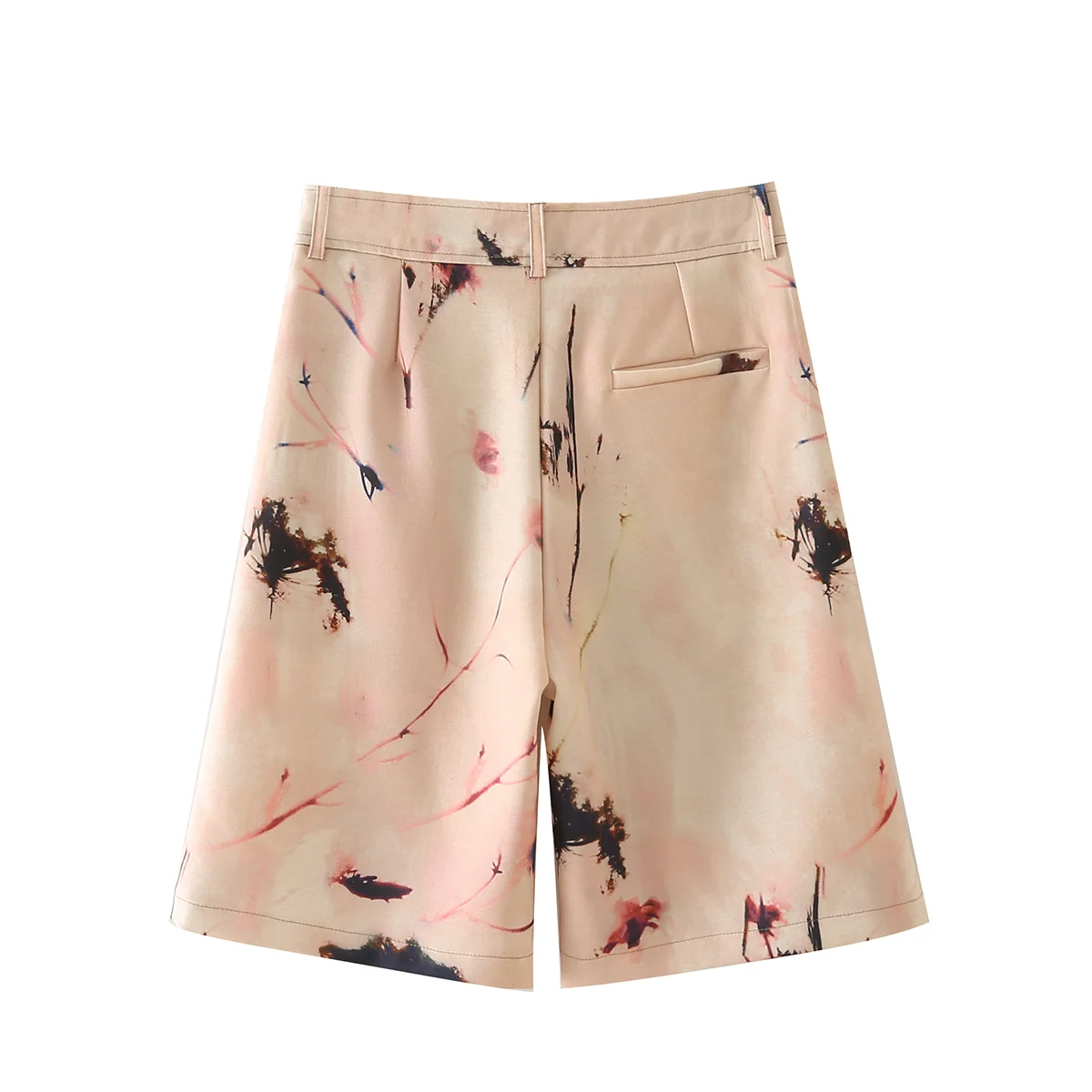

PUWD Casual Woman Pink Floral Blazer Suit 2021 Spring Fashion Female Loose Shorts Suits Ladies Chic Office Lady Print Suit