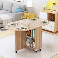 kitchen dining table folding desktop child safe 4 8 seats kitchen cabinet storage cart moveable wood kitchen furniture