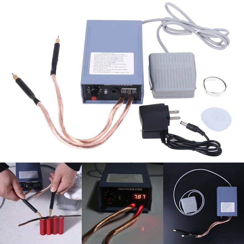 

5000W Battery Spot Welder Kit Welding Tools Portable Adjustabl Spot welding Machine 0.2MM Nickel strip for DIY 18650