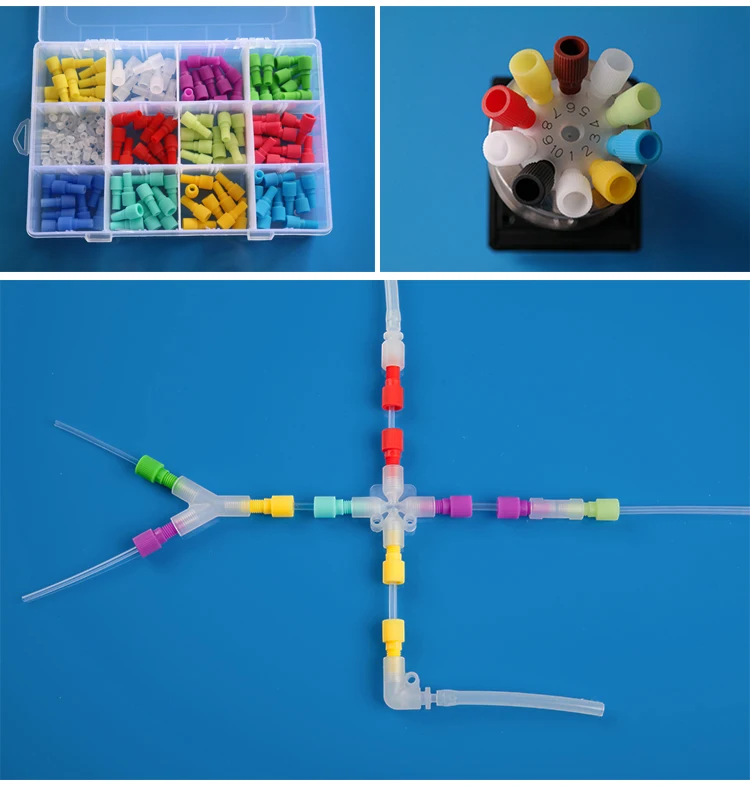 

Plastic fittings colorful flangeless PTFE Material 1/4-28UNF fittings