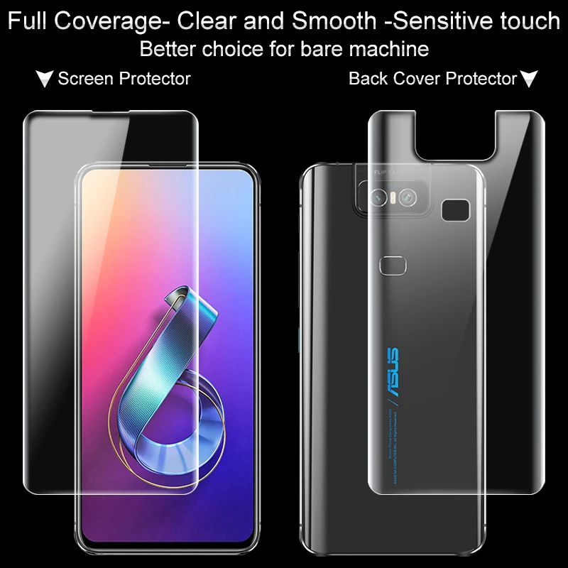 Imak 2 шт Прозрачная мягкая Гидрогелевая пленка для Asus Zenfone 6 ZS630KL 3D полная защита