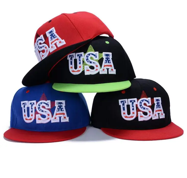 Бейсболки в стиле хип хоп для мужчин и женщин регулируемые уличном США пляжные