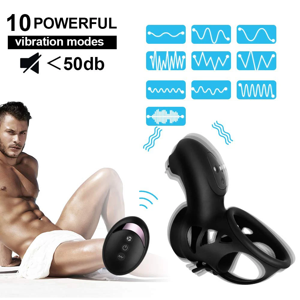 Вибрирующее петух кольцо для полового члена Вибраторы мужчин Задержка эякуляции
