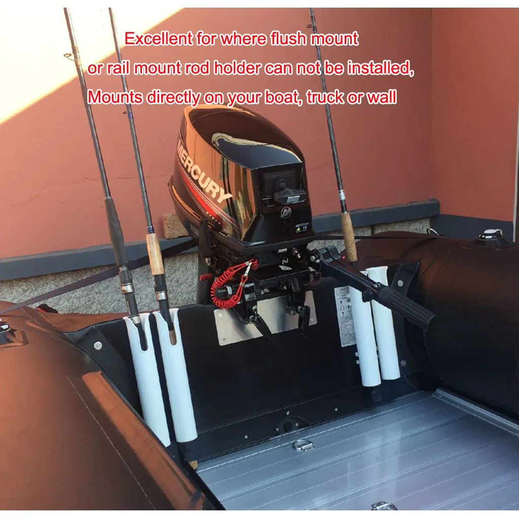 

4X 3M Adhesive ABS Plastic Rod Holders Fishing Rod Spinning Accessories Durable Pole Tube Mount With NO Hole Bracket Socket Rack