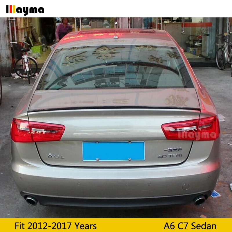 Задний спойлер для багажника из углеродного волокна в стиле S6 Audi A6 C7 седан 2012 2017