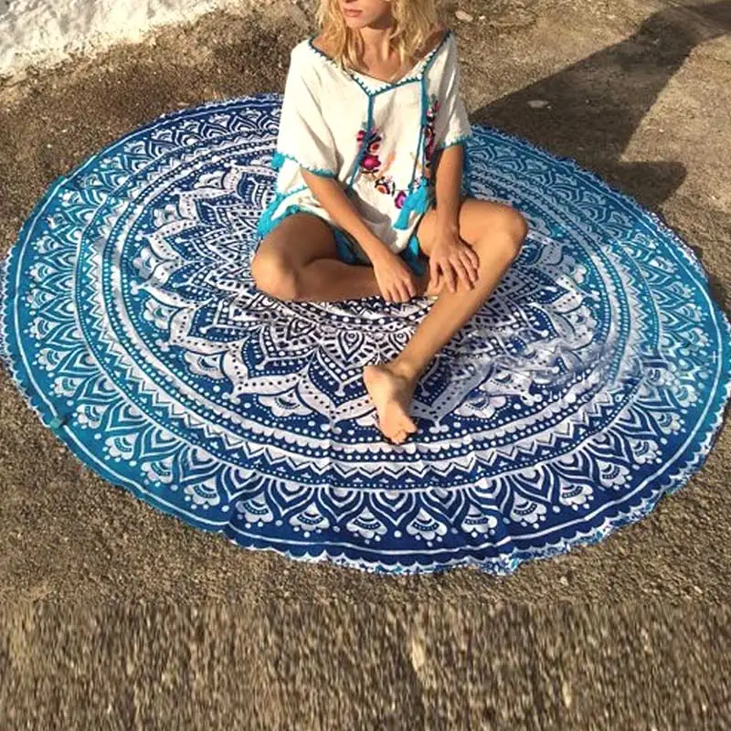 

Mandala Round Tapestry Summer Beach Picnic Throw Rug Blanket Bohemia Mats DSD666