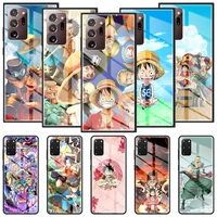 anime one piece tempered glass phone case for samsung galaxy s20 fe s21 s10 s9 s8 note 20 ultra 10 plus 9 cover capa