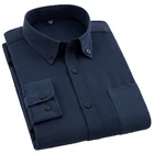 Мужская рубашка из ткани Оксфорд AOLIWEN, однотонная приталенная рубашка с длинным рукавом, деловая одежда, 2019